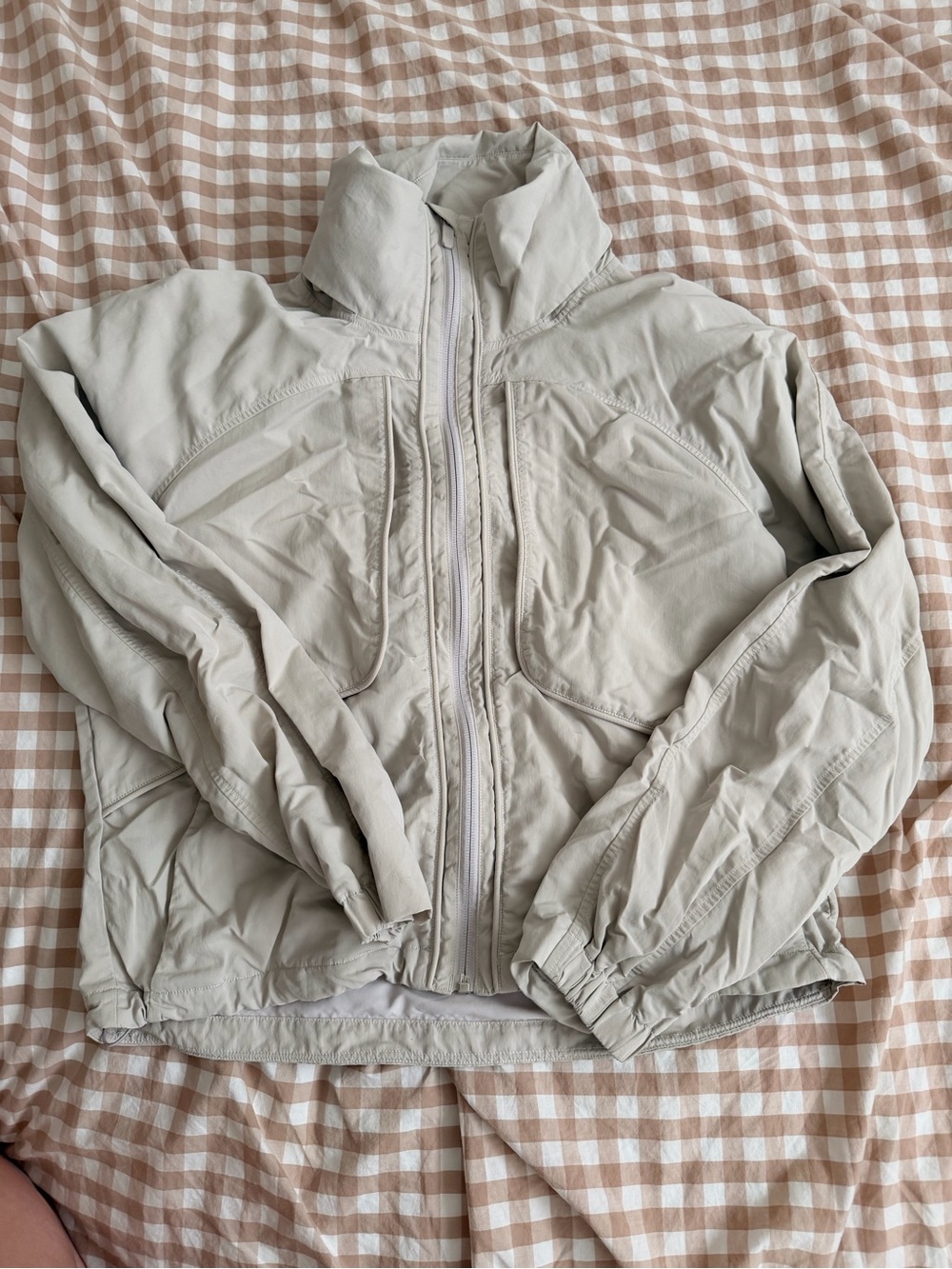 lululemon athletica Light Gray Bomber Jacket